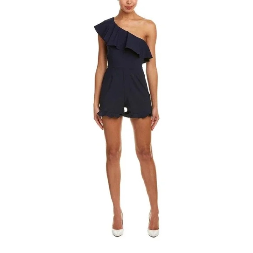 Shorts Romper by J.O.A. One Shoulder Size XS - Picture 4 of 14